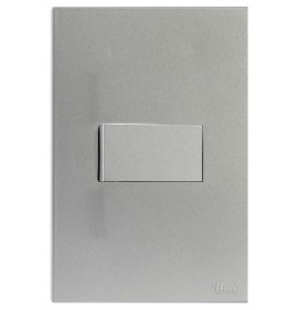 Conjunto Interruptor Simples Horizontal 4x2 - RECTA PRATA SATIN FOSCO